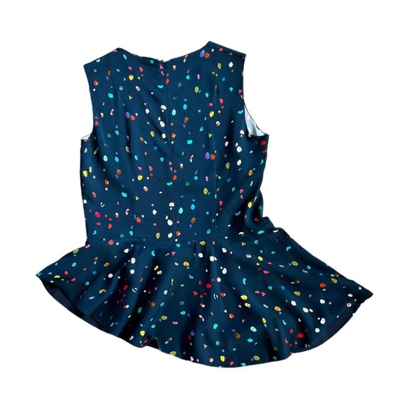 Akris Punto Novelty Abstract Print Asymmetric Peplum Blouse - Picture 4 of 7